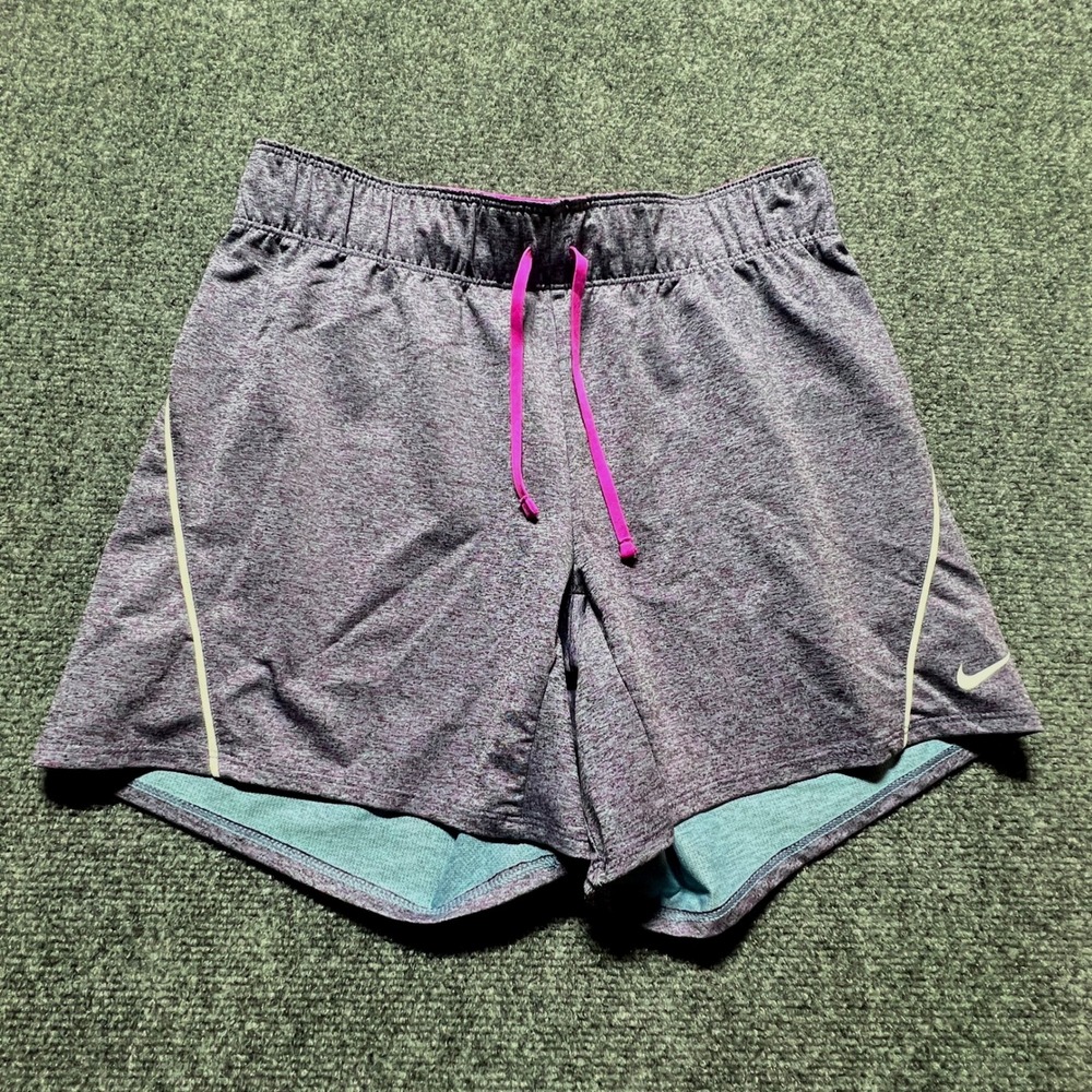 Nike Pro Dri-FIT Womens XS Purple Heather Space Dye Athletic Training Shorts